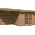 Cabanon bois terrasse CHATEL 294 x 250 cm | Bois brut ou traité autoclave | 28 mm d'épaisseur