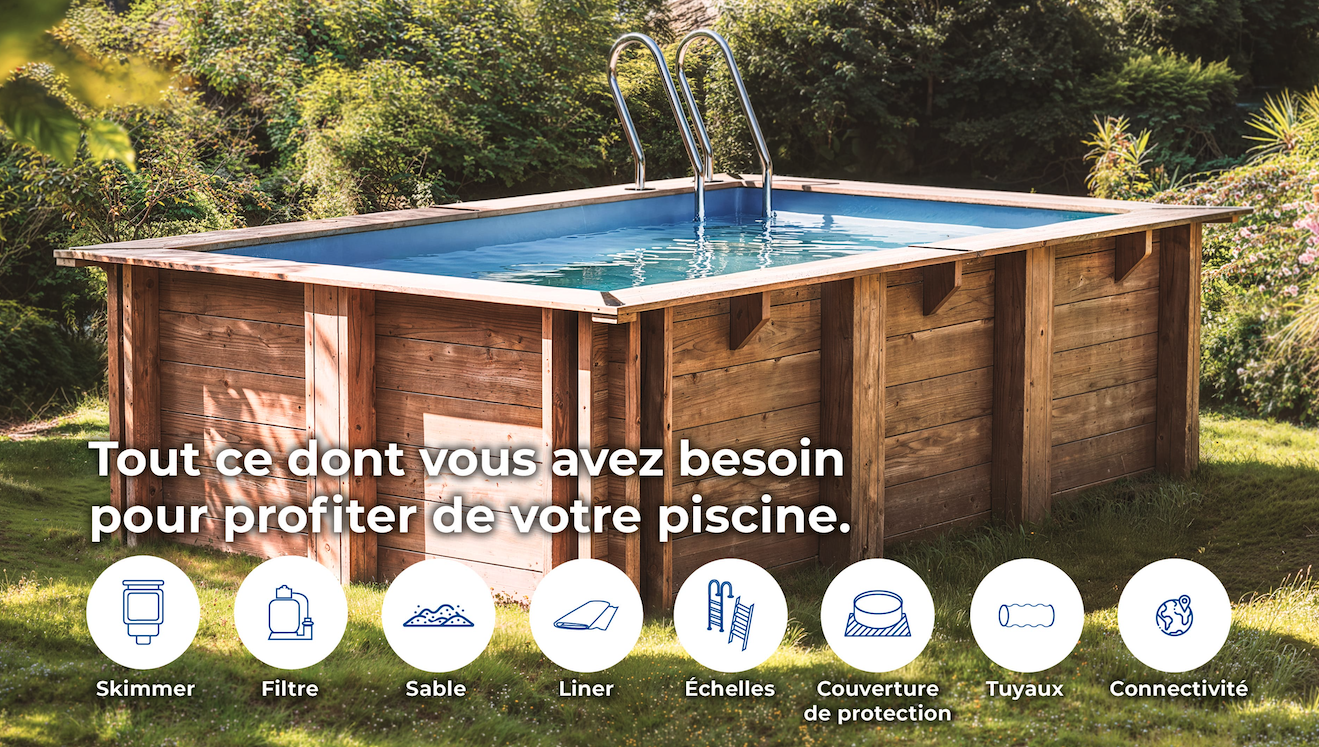 Piscine hors sol rectangulaire PAPAYA 520 x 320 – H 133 cm SUNBAY