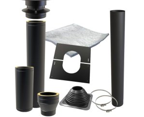 Tuyau d'échappement pour pôele de sauna en acier inoxydable 316 noir