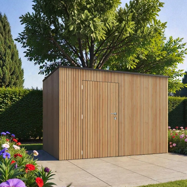 Abri de jardin composite Box Coex – Gardival | Toit plat contemporain | Plusieurs dimensions