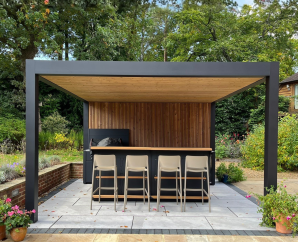 Pergola bois et aluminium MALUWI – GARDIVAL – 388 x 298 cm