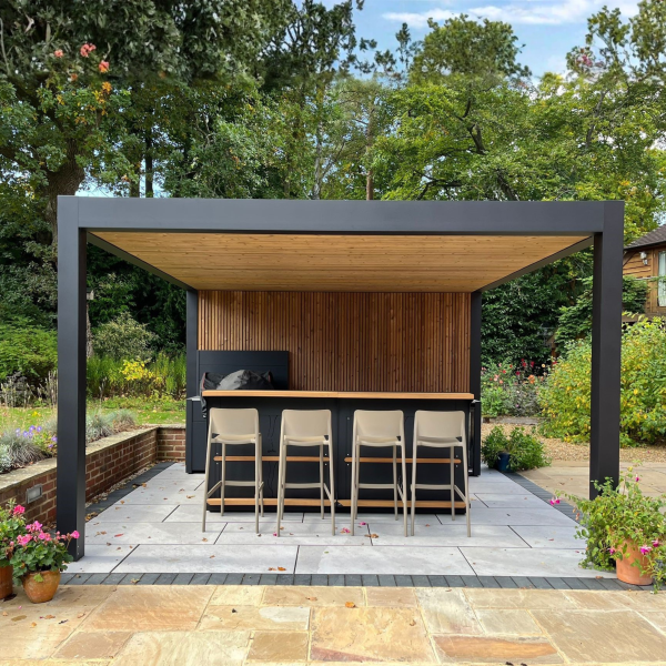 Pergola bois et aluminium MALUWI – GARDIVAL – 388 x 298 cm