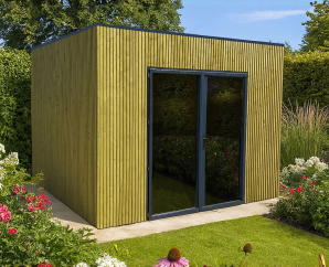 Abri de Jardin Bois Traité Toit Plat | 304 x 304 cm | Bois autoclave | 28 mm d'épaisseur