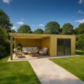 Kit abri de jardin en bois | 304 x 304 cm + auvent 403 cm | Bois traité | 28 mm d'épaisseur