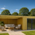 Kit abri de jardin en bois | 304 x 304 cm + auvent 403 cm | Bois traité | 28 mm d'épaisseur