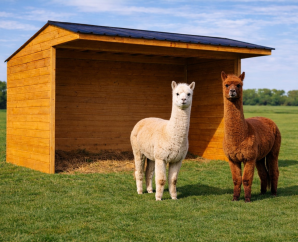 Abri bois pour animaux 300 x 292 cm – Bois traité autoclave 40 mm