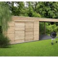 Abri de jardin bois avec auvent AMALFI – 298,8 x 198,8 cm + auvent 287 cm | Bois traité | 19 mm d'ép