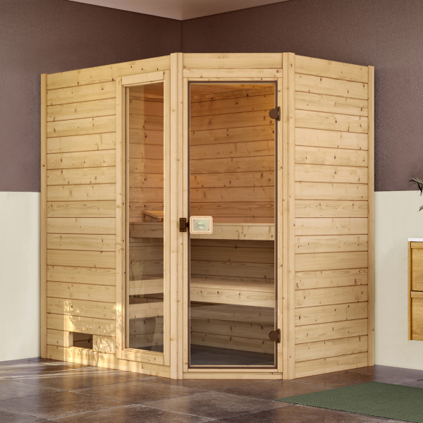 Sauna Traditionnel d'Angle VALIDA 1 | 2 places | 189x139 - H 204 cm