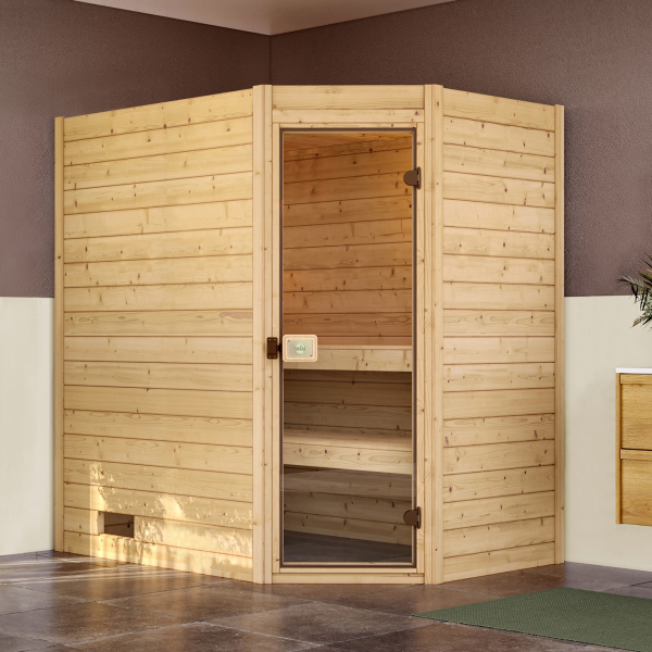 Sauna Traditionnel d'Angle VALIDA 1 | 2 places | 189x139 - H 204 cm