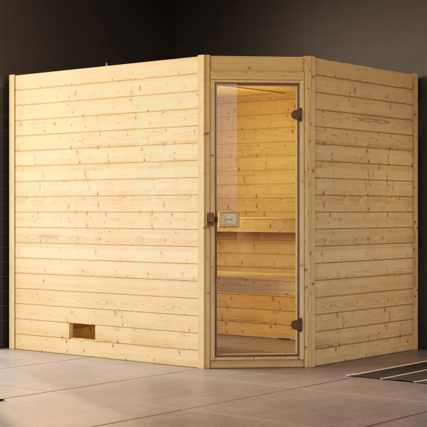 Sauna Traditionnel d'Angle VALIDA 3 | 5 places | 239x189 - H 204 cm