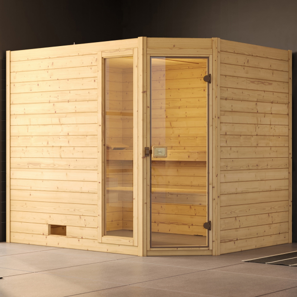 Sauna Traditionnel d'Angle VALIDA 3 | 5 places | 239x189 - H 204 cm
