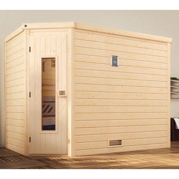 Sauna d'Angle traditionnel TURKU 3 | 5 places | 245x195 - H 203 cm