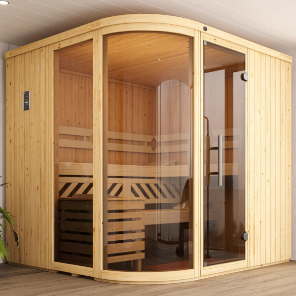 Sauna isolé d'intérieur traditionnel SARA 2 | 5 places | 244 x 194 - H 199 cm