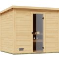 Sauna Extérieur WEKA KAAPI | 4-5 personnes | 235 × 200 cm | Bois brut 40 mm