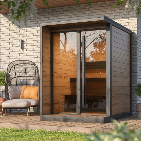 Sauna Extérieur WEKA VIIRA 1 | 2 personnes | 149 × 202 cm | Bois Thermo-traité 40 mm