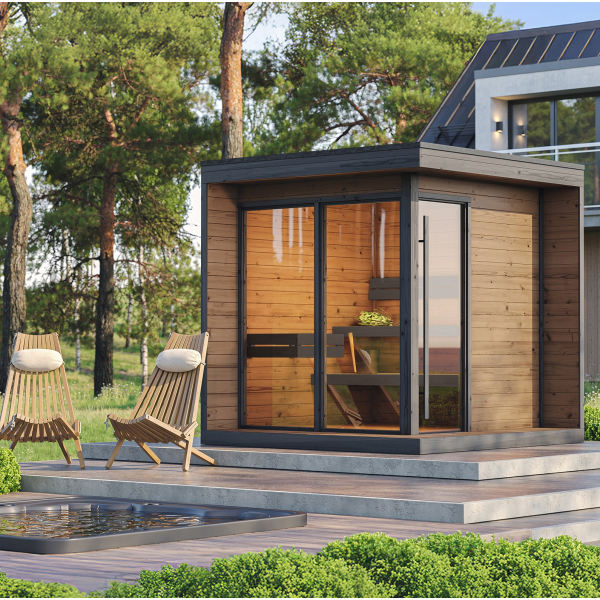 Sauna Extérieur WEKA VIIRA 2 | 3-4 personnes | 229 × 229 cm | Bois Thermo-traité 40 mm