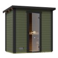 Sauna Extérieur WEKA KAAPI | 1-2 personnes | 200 × 115 cm | Peint gris vert 40 mm
