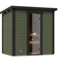 Sauna Extérieur WEKA KAAPI | 2-3 personnes | 200 × 150 cm | Peint gris vert 40 mm