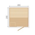 Sauna Extérieur WEKA KAAPI | 3-4 personnes | 200 × 200 cm | Peint gris vert 40 mm