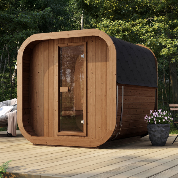 Sauna Extérieur WEKA LAADI 2 | 2-4 personnes | Ø 205 × 200 cm | Bois Thermo-traité 42 mm