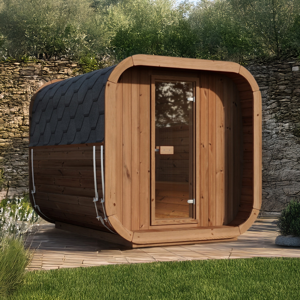 Sauna Extérieur WEKA LAADI 3 | 3-4 personnes | Ø 205 × 250 cm | Bois Thermo-traité 42 mm