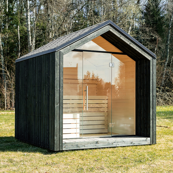 Sauna Extérieur WEKA LUUA | 2-3 personnes | 234 × 249 cm | Isolation 175 mm | Livré Pré-assemblé
