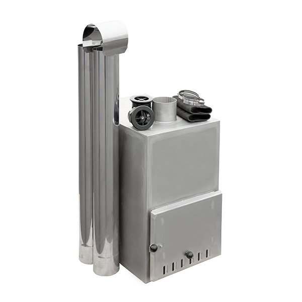 Poêle à bois extérieur en acier inoxydable AISI 316 35 kW