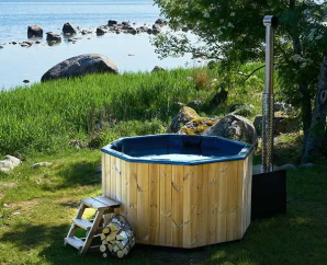 Bain nordique octogonal en fibre de verre "Octa" | 7 personnes | 200 × 200 cm