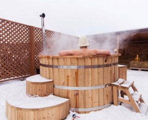 Bain nordique traditionnel en bois  | Ø 180 cm | 7 à 8 personnes