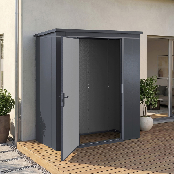 Abri Jardin Métal Gary 187 x 87 cm Anthracite | Acier 0,7mm