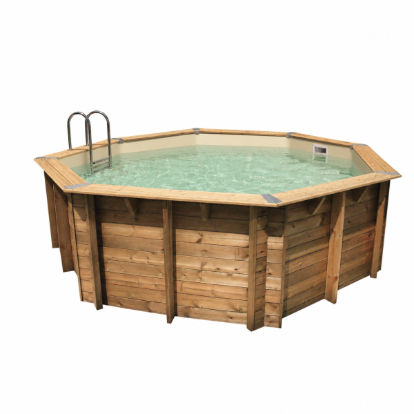 piscine-en-bois-octogonale-ocea-430-liner-bleu-ubbink