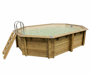 Vue extérieure piscine bois AZURA 3 x 4 m – hauteur 120 cm