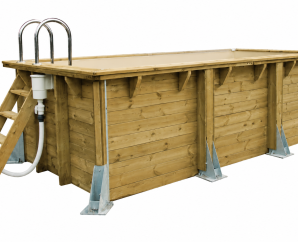 Kit piscine bois rectangulaire AZURA 200 x 400 – H 126 cm UBBINK
