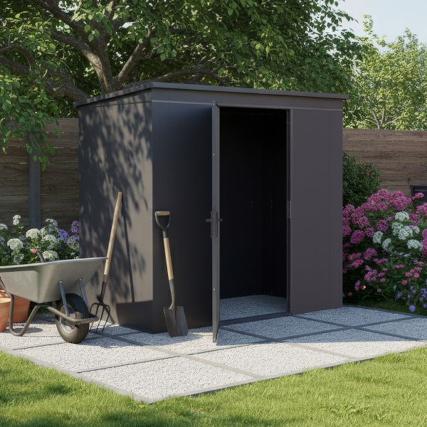 Abri Jardin Métal Gary 237 x 137 cm Anthracite | Acier 0,7mm