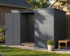 Abri Jardin Métal Gary 287 x 137 cm Anthracite | Acier 0,7mm