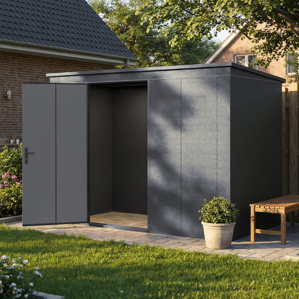 Abri Jardin Métal Gary 287 x 137 cm Anthracite | Acier 0,7mm