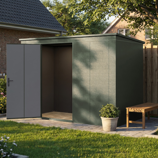Abri Jardin Métal Gary 287 x 137 cm Vert | Acier 0,7mm