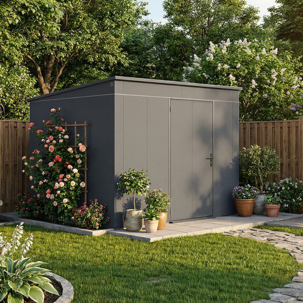 Abri Jardin Métal Gary 287 x 287 cm Anthracite | Acier 0,7mm