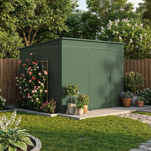 Abri Jardin Métal Gary 287 x 287 cm Vert | Acier 0,7mm
