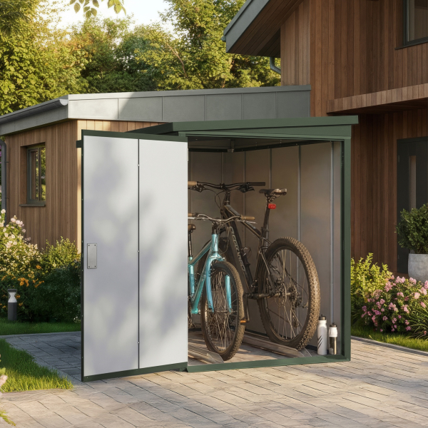 Abri Vélo Métal GARY 120 x 202 cm Vert | Acier 0,7mm