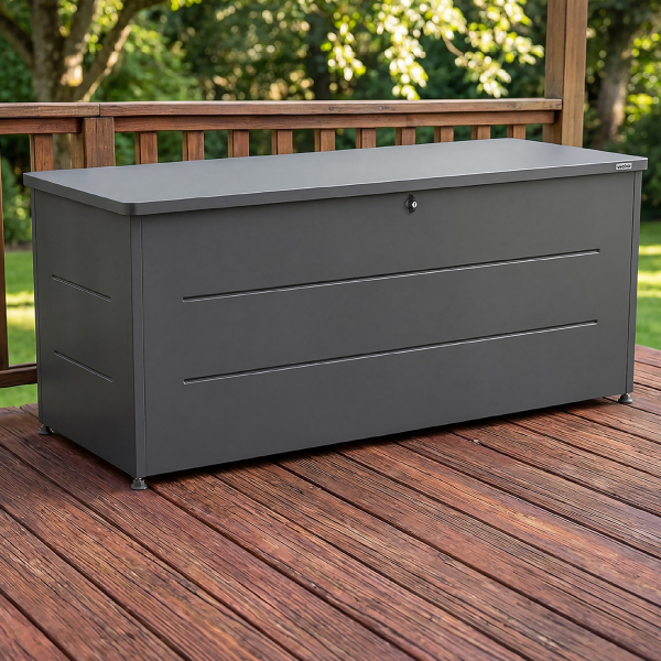 Coffre de Jardin Métal GARY Anthracite | 700 L | 180 x 70 cm