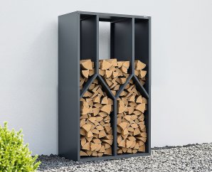 Abri à bois Métal GARY Anthracite | 100x77x200 cm