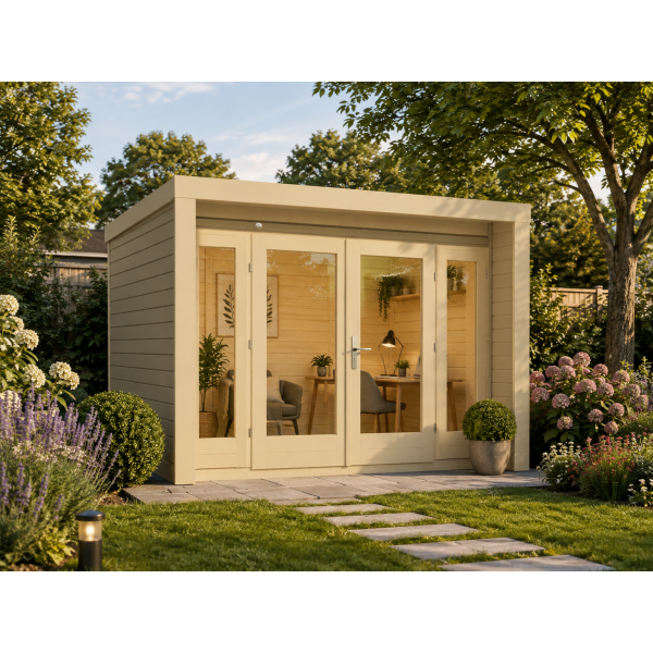 Abri de jardin en bois 263 | 7,1 m² | Aspect brut | 28 mm d'épaisseur