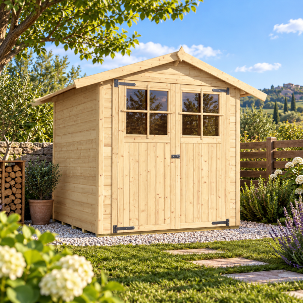 Abri de jardin en bois 316 | 2,8 à 7,2 m² | 2 coloris | 19 mm d'épaisseur