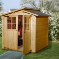 Abri de jardin en bois 323 | 4,7 m² | Aspect lasuré | 19 mm d'épaisseur