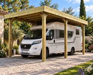 Carport en bois pour camping-car modulable | 306 x 506 cm + extension possible | Bois autoclave