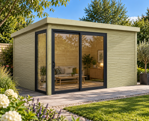 Abri de jardin en bois FARO | 403 x 303 cm | Bois autoclave | 28 mm d'épaisseur