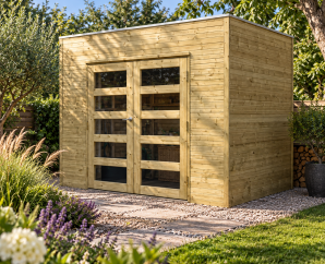 Abri de jardin en bois CAPRI | 298 x 198 cm | Bois autoclave | 19 mm d'épaisseur