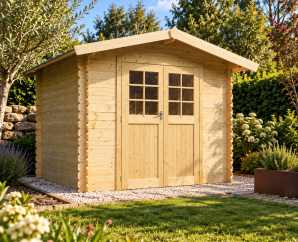 Abri de jardin en bois DRESDEN | 248 x 198 cm | Bois brut | 19 mm d'épaisseur