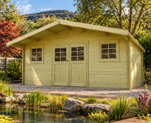 Abri de jardin en bois ZURICH | 508 x 388 cm | Bois brut ou autoclave | 28 mm d'épaisseur
